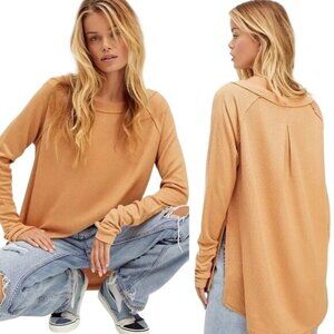 We The Free Staycation Thermal Long Sleeve Top Size Small Orange Relaxed Capsule